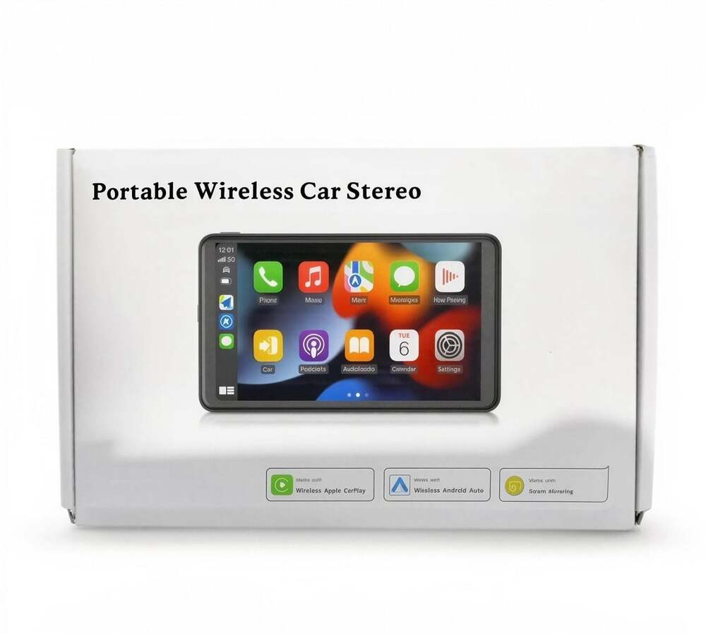 7-Inch Portable Wireless Car Stereo with Apple CarPlay and Android Auto
